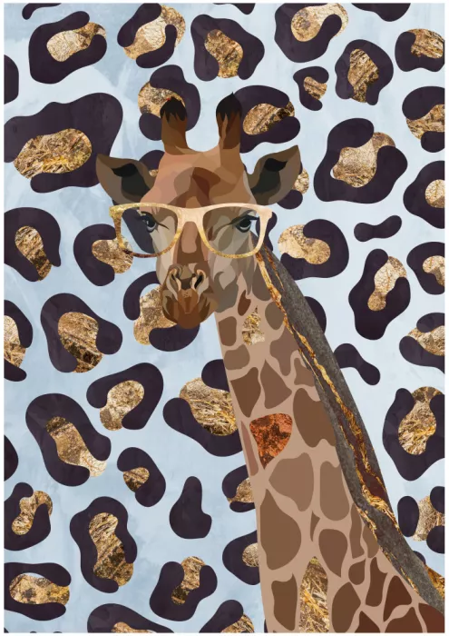 Manovski, Sarah: Leopard Print Giraffe Blue
