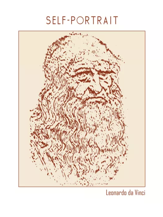 Project, Doa: Line Art Minimalist – Self Portrait – Leonardo Da Vinci