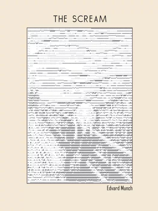 Project, Doa: Ascii Art Minimalista – Křik – Edvard Munch – Klasická malba