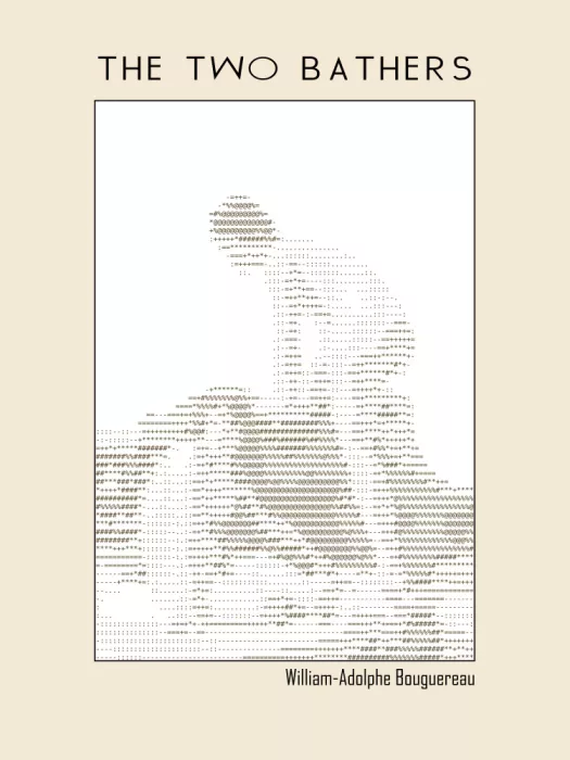 Project, Doa: Ascii Art Minimalist – the Two Bathers – William Adolphe Bouguereau (1884) – Classic Painting
