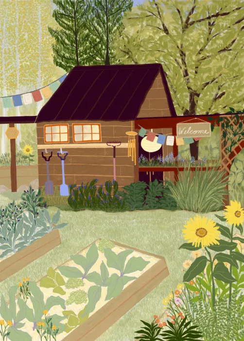Eleni, Elsa: Escena de jardín