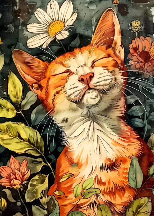 Jaszke, Justyna: Kitty 2 Arte Animal en Acuarela