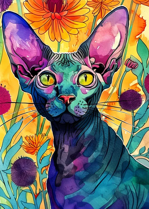 Jaszke, Justyna: Kitty 4 Aquarell Tierkunst