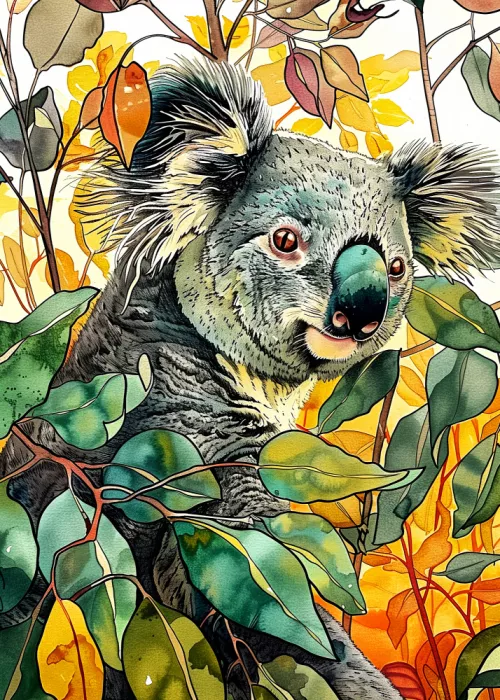 Jaszke, Justyna: Koala Acuarela Arte Animal