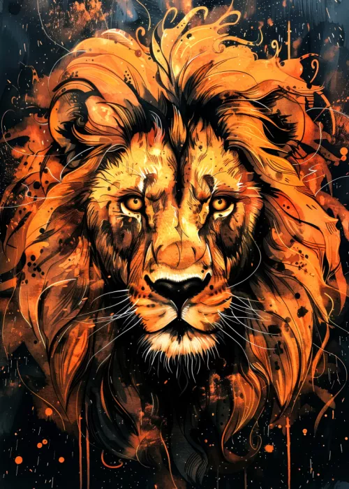 Jaszke, Justyna: León 2 Acuarela Arte Animal