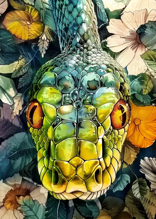 Jaszke, Justyna: Snake  Watercolor Animal Art