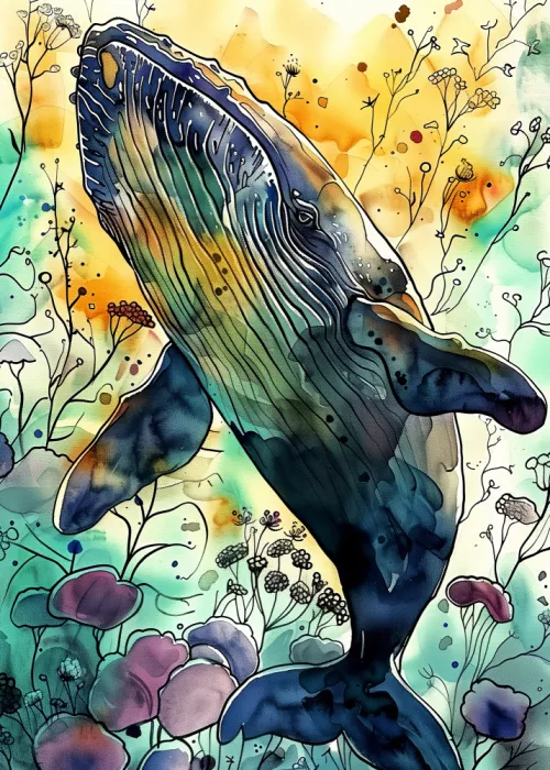 Jaszke, Justyna: Wal - Aquarell Tierkunst