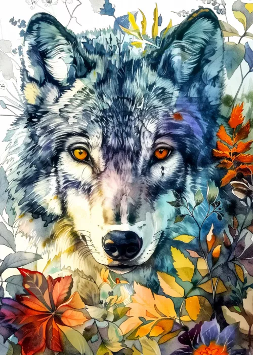 Jaszke, Justyna: Lobo - Arte animal en acuarela