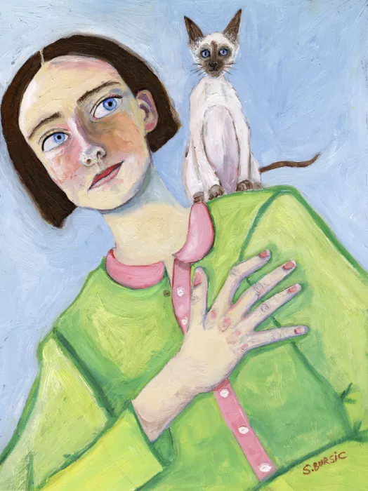 Bursic, Sharyn: Mädchen mit Katze auf der Schulter