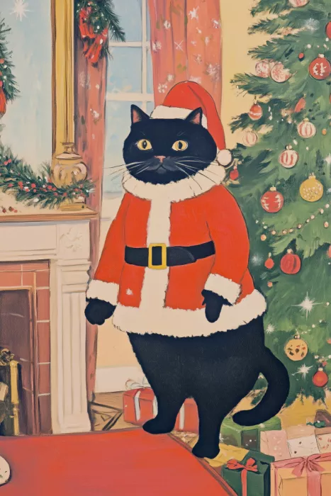 Prints, Art Melloi: Vánoční kočka