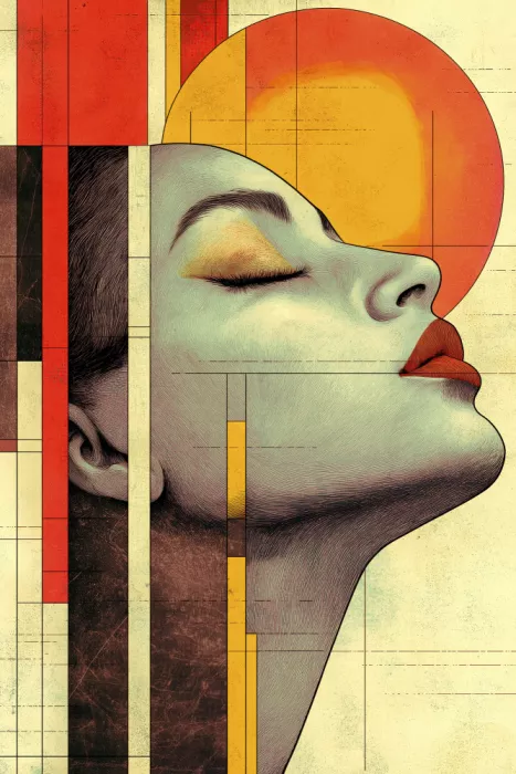 Mauro: Rostro de mujer – Póster vintage 3D (3)