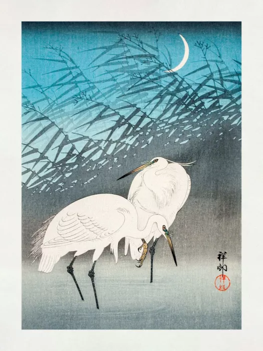 Koson, Ohara: Volavky a rákos v měsíčním světle (1926)