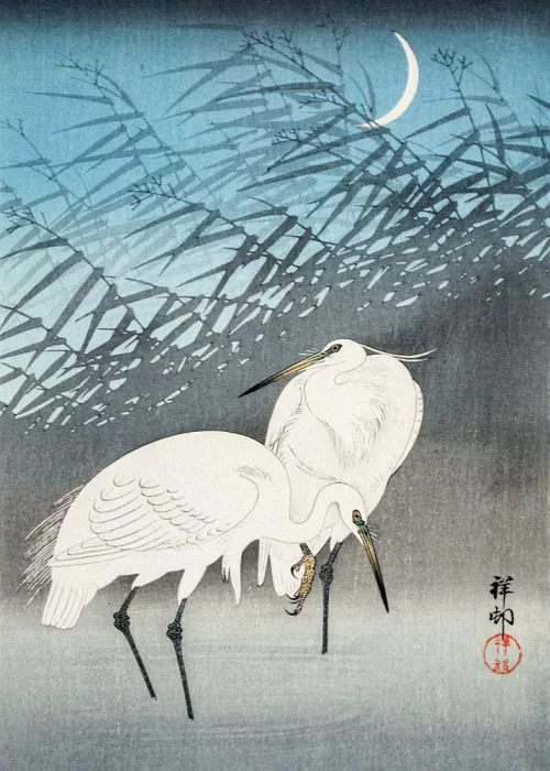 Koson, Ohara: Volavky a rákos v měsíčním světle (1926)