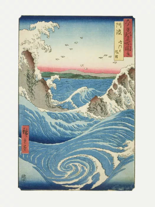 Hiroshige, Utagawa: Vířivé proudy Naruto v provincii Awa