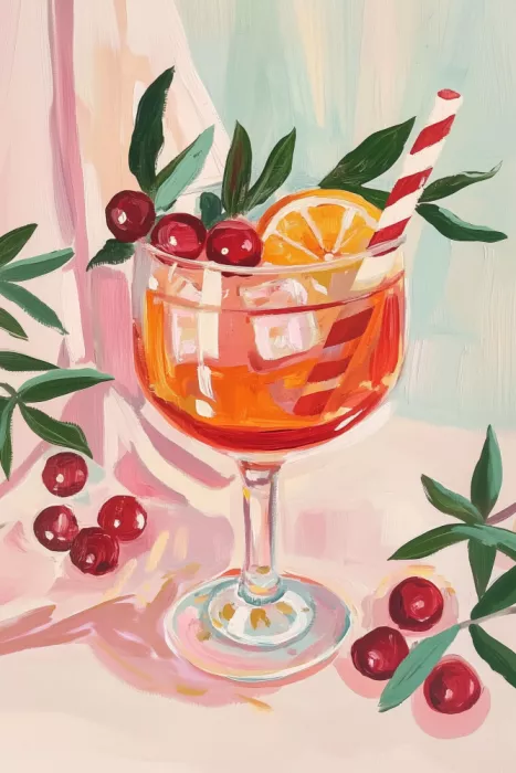 Prints, Art Melloi: Cocktail Aperol Spritz de Noël