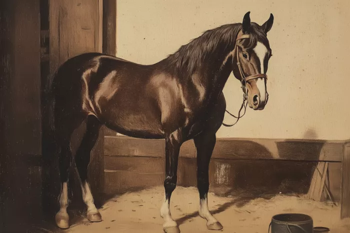 Prints, Art Melloi: Tmavý hnědý kůň