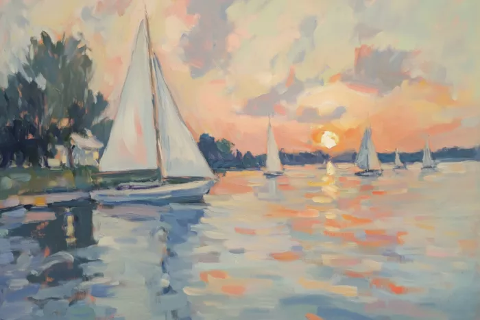 Prints, Art Melloi: Barche a vela in mare