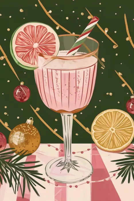 Prints, Art Melloi: Illustrazione di Cocktail Festoso