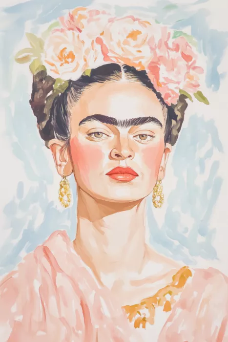 Prints, Art Melloi: Frida Colore pastello