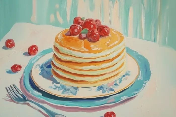Prints, Art Melloi: Pila di frittelle con bacche
