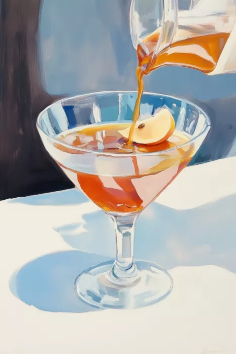 Prints, Art Melloi: Verser du thé au citron dans un verre