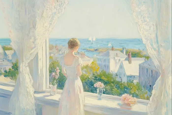 Prints, Art Melloi: Sérénité matinale au bord de la mer