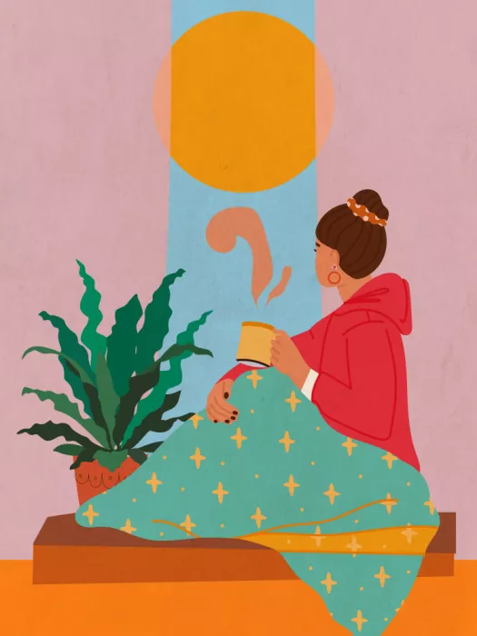 Studio, Art WallChart: Girl Looking Out of Window 2