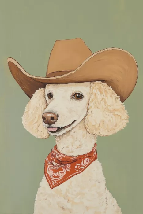 Prints, Art Melloi: Caniche Cowboy