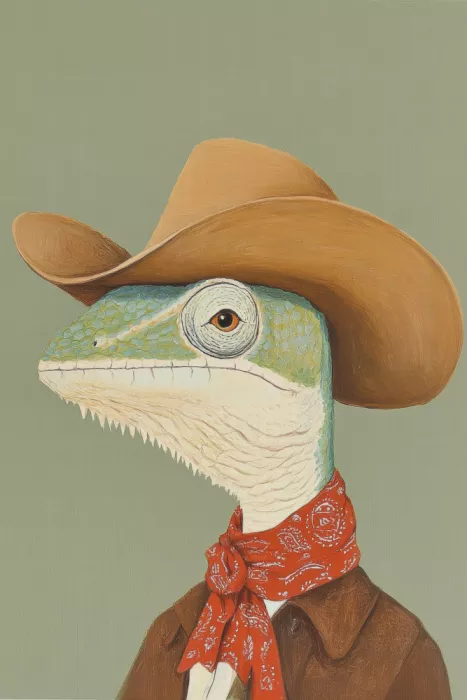 Prints, Art Melloi: Cow-boy Caméléon