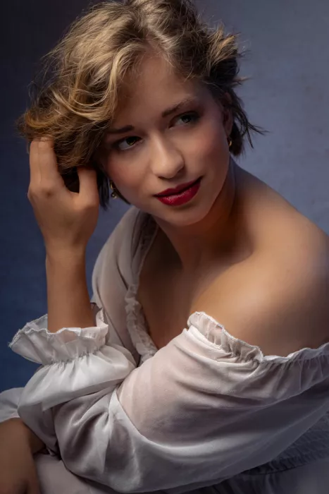 Mighorst, Ineke: Portrait de Jantine dans un style pictural