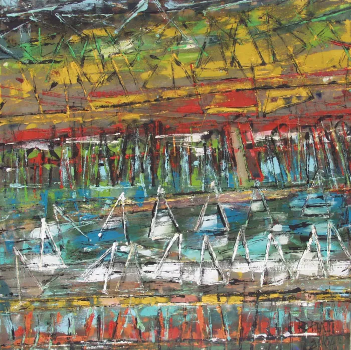 Piatti, Barbara: Malacots Sur Mer, Olio su Tessuto, 50x50cm Copia