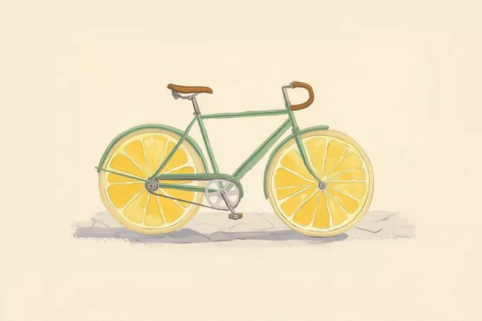 Prints, Art Melloi: Bicyclette aux roues de citron