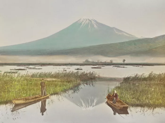 Ogawa, Kazumasa: Hora Fuji vista z Kashiwabury (1897)