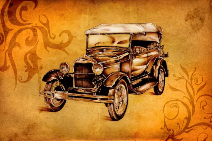 Kulik, Rafal: Klasický automobil Sepiová ilustrace 32