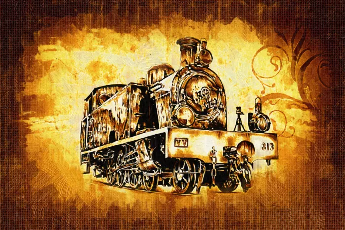Kulik, Rafal: Vlak - Sépiová ilustrace 75