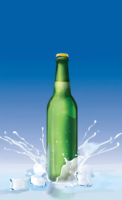 Nicholas: Bouteille de bière verte