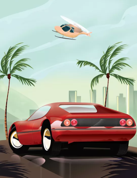 Nicholas: Coche deportivo rojo