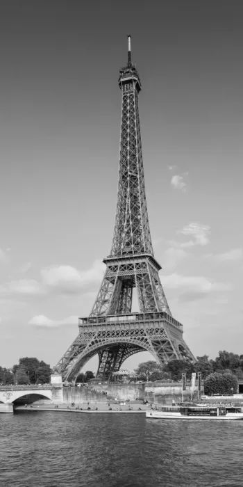 Viola, Melanie: PARIGI Torre Eiffel e Fiume Senna Panorama | Monocromo
