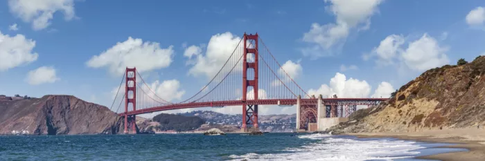Viola, Melanie: GOLDEN GATE BRIDGE Baker Beach Vista panoramica