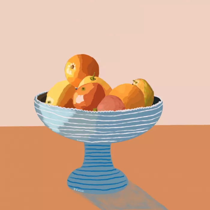Bursic, Sharyn: Blaue Obstschale