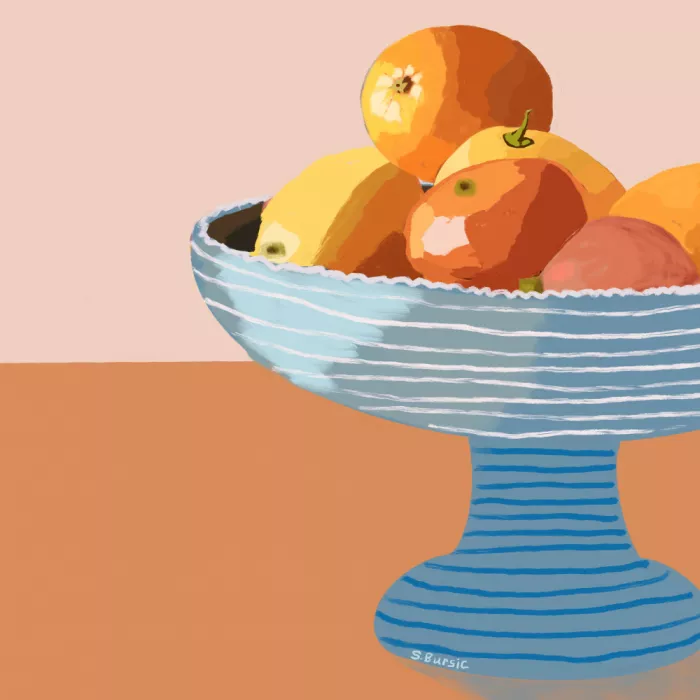 Bursic, Sharyn: Blue fruit bowl