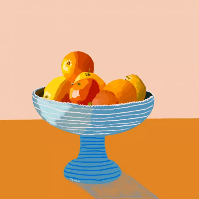 Bursic, Sharyn: Blaue Obstschale hell