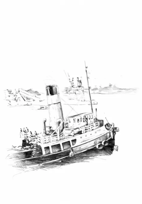 Kulik: Barco, mar, arte marino, dibujo, boceto 1