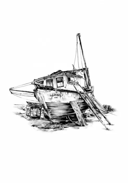 Kulik: Bote Mar Arte Marino Dibujo Esbozo 9