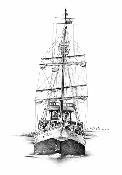 Kulik: Barca Mare Arte Marina Disegno Schizzo 26