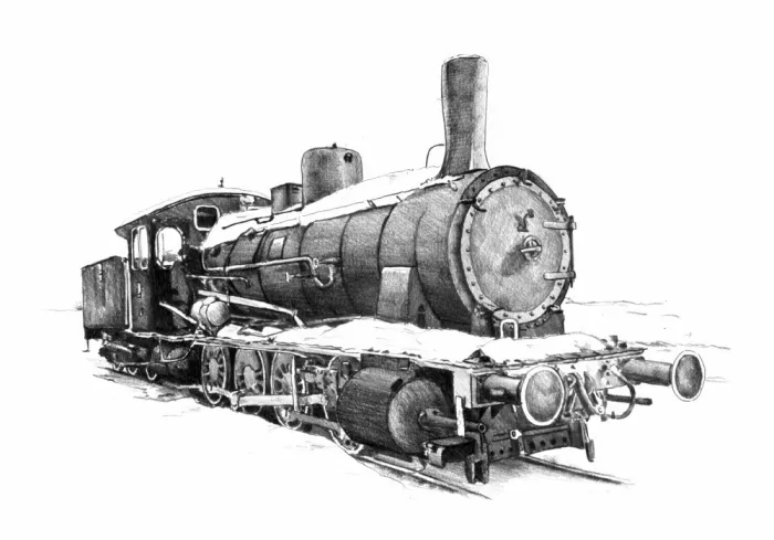 Kulik: Locomotive Art Drawing Sketch 1