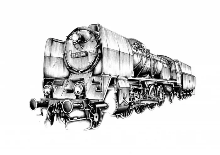 Kulik: Locomotive Art Drawing Sketch 29