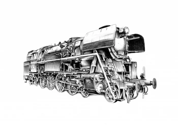 Kulik: Locomotive Art Drawing Sketch 30