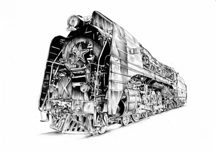 Kulik: Locomotora Dibujo Artístico Boceto 40