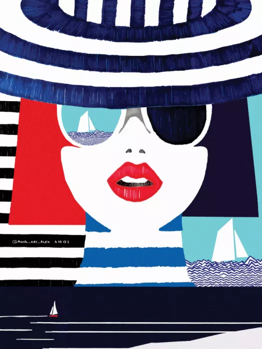 Alex, Art Awol: Estilo Riviera, retrato arte gráfico náutico